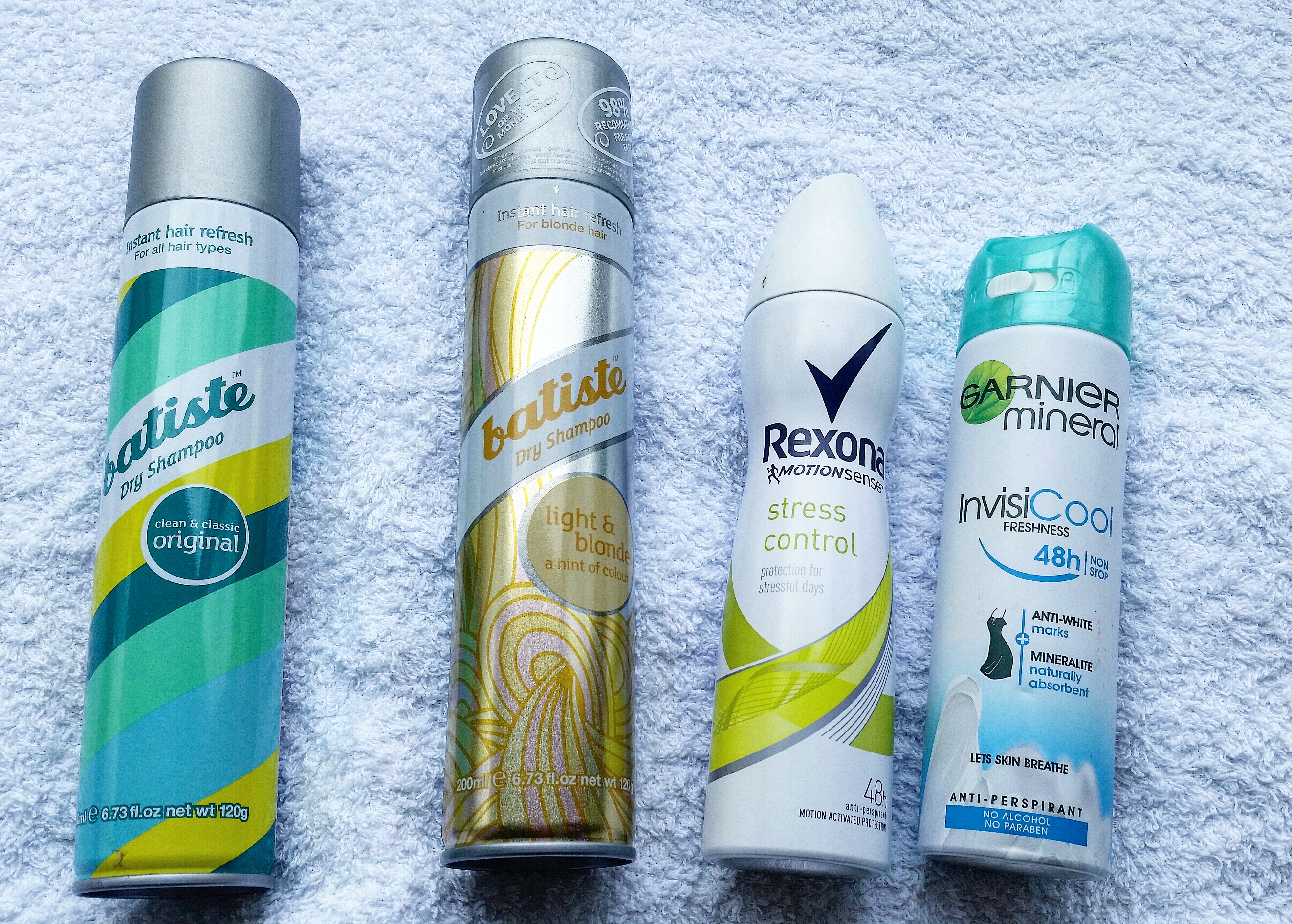 empties march  - batiste dry shampoo rexona garnier deodorant - beautyandatwist
